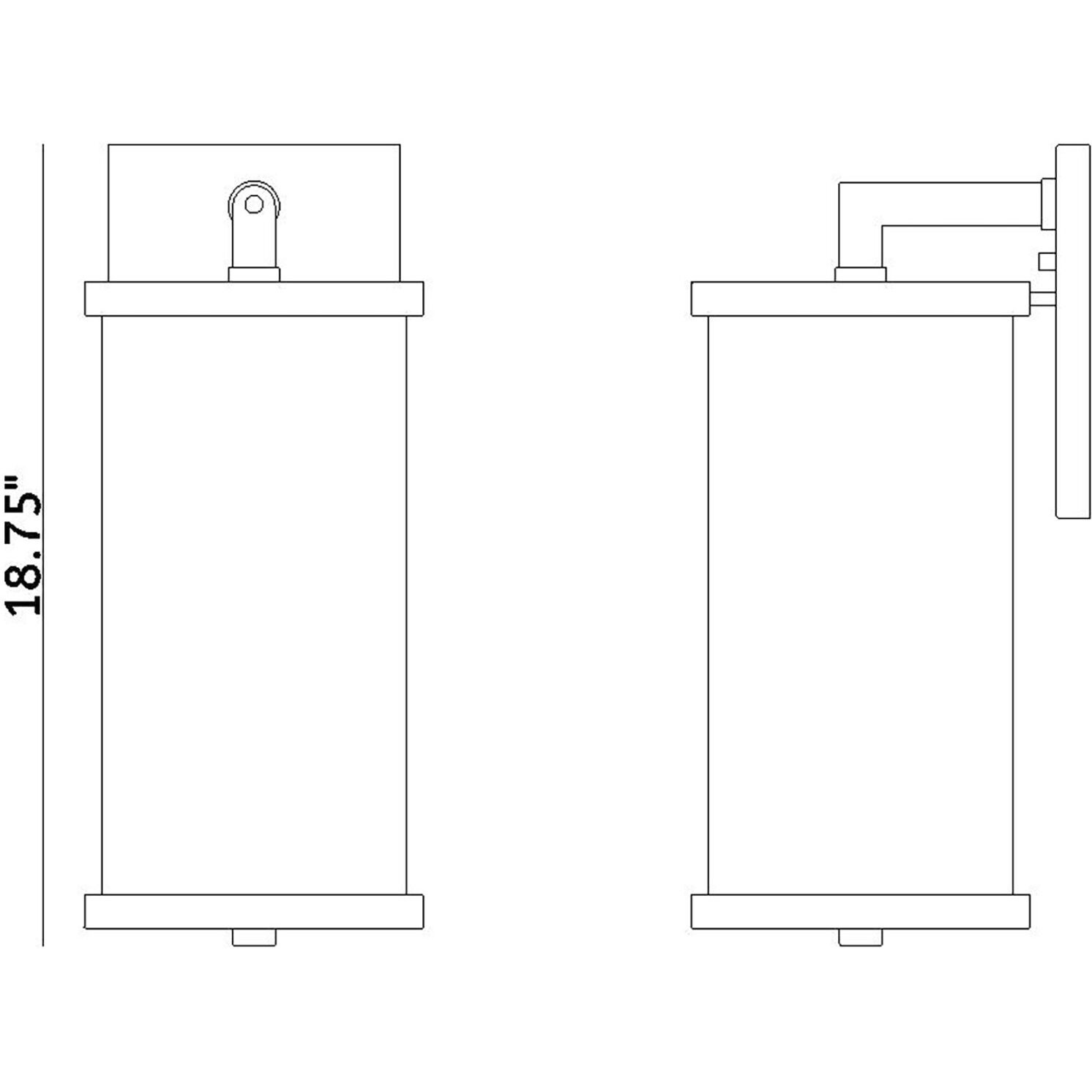 Otto 3 Light 18.75 inch Matte Black Exterior Wall Lantern